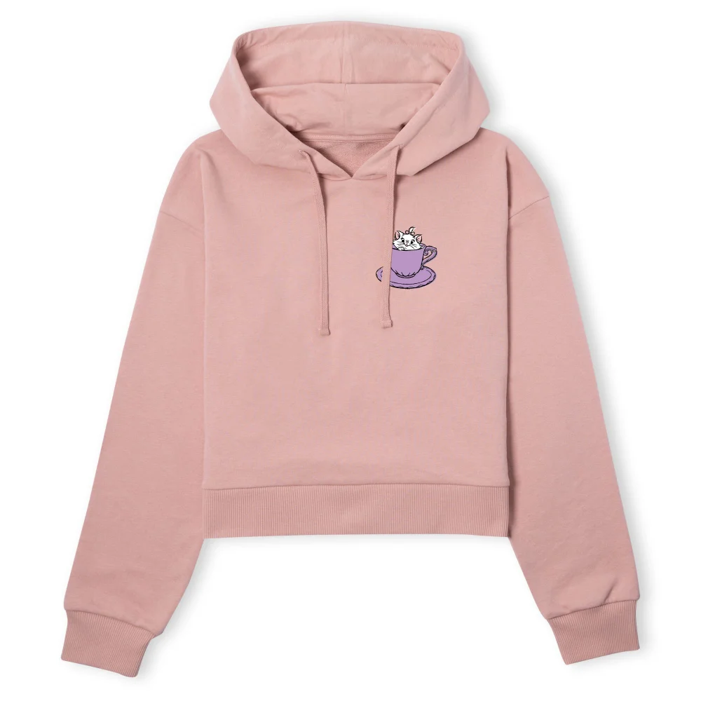 Disney Aristocats Marie Teacup Women's Cropped Hoodie - Dusty Pink - S Afbeelding 1
