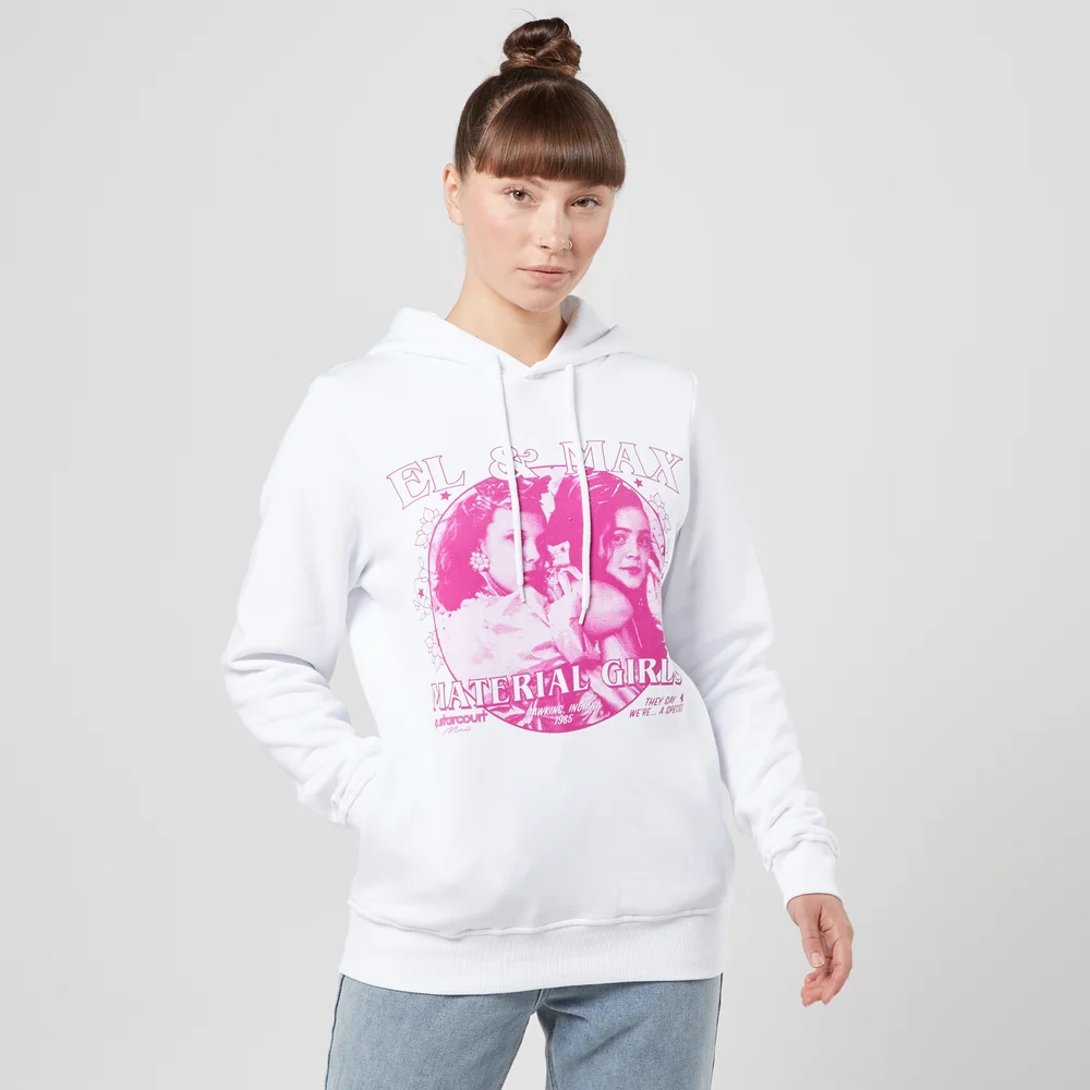 Stranger Things El And Max Material Girls Hoodie - Wit - S Afbeelding 1