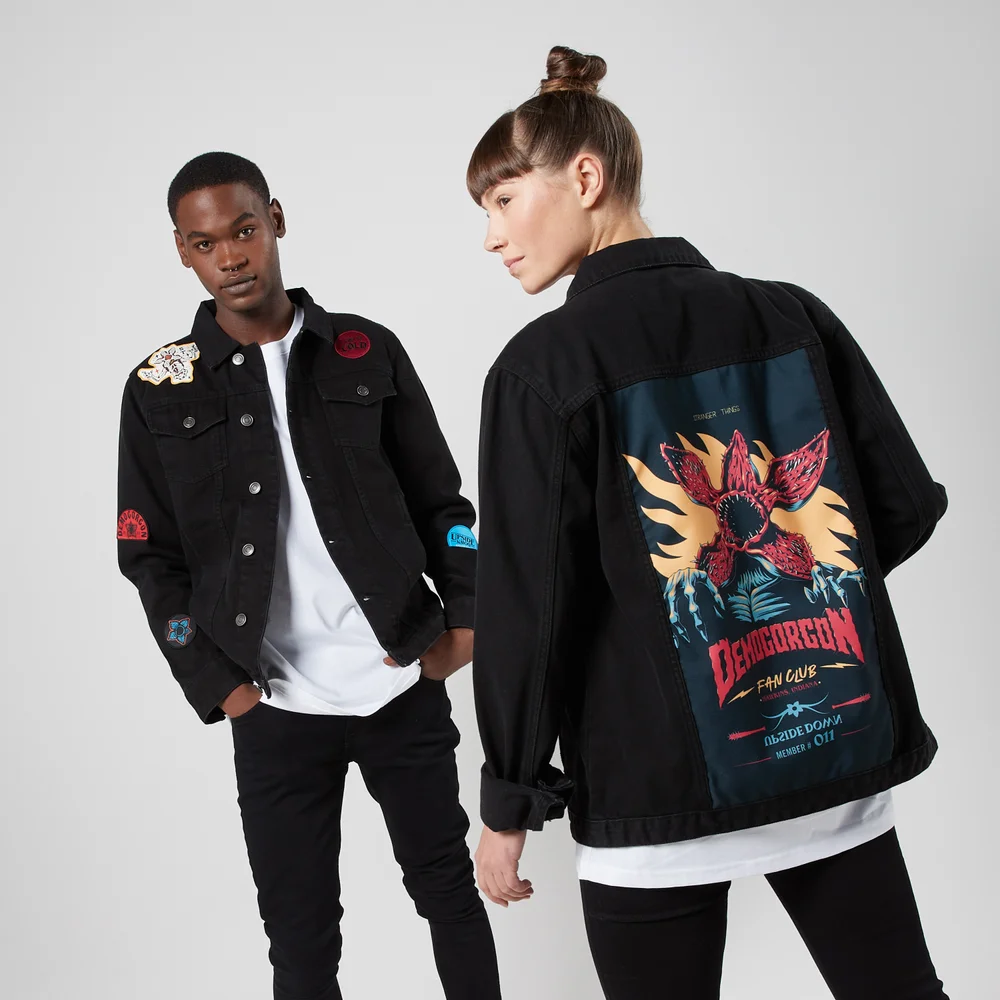 Stranger Things The Demogorgon Fan Club Spijkerjas - Zwart - L - Zwart Afbeelding 1