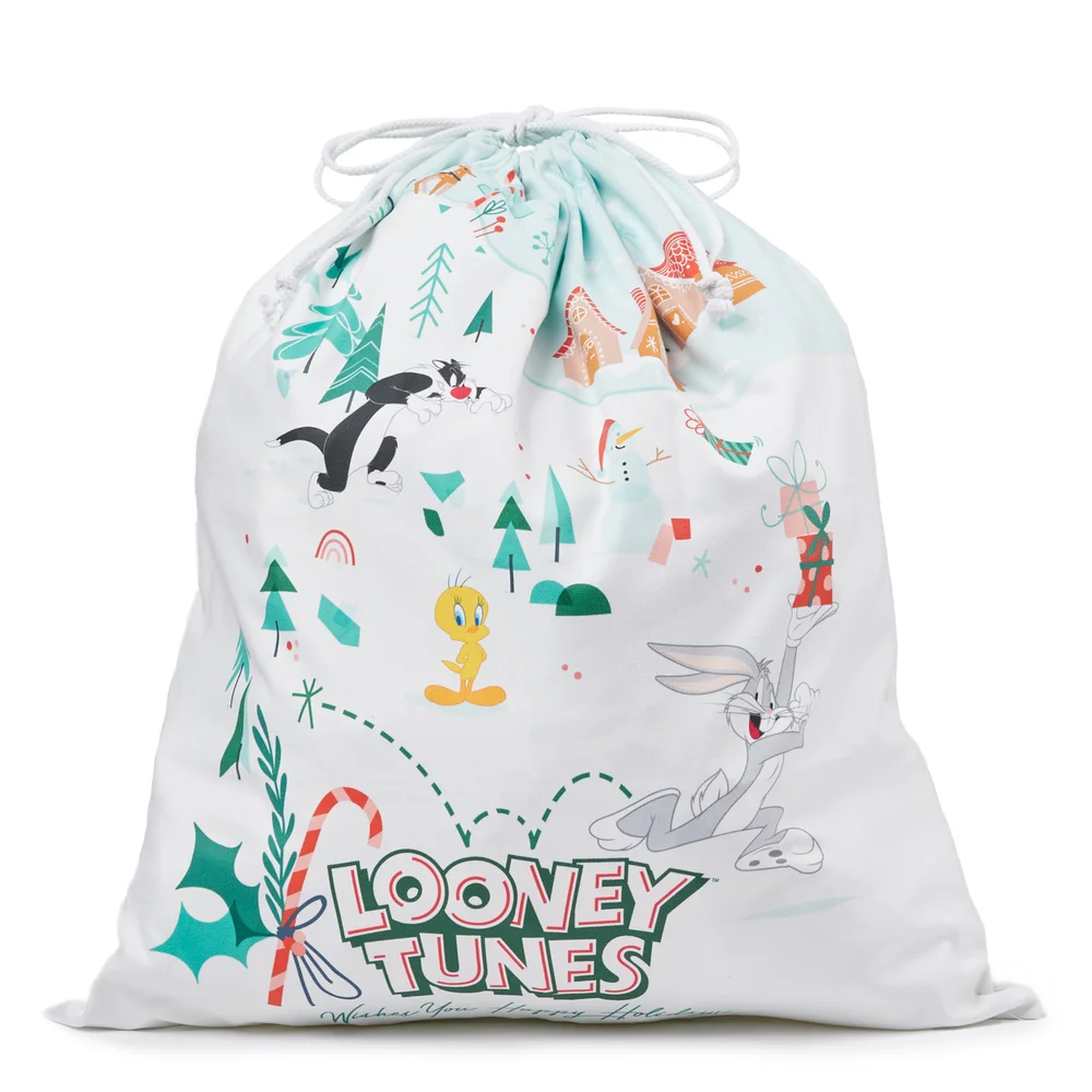 Looney Tunes Xmas Wishin' You Happy Holidays Christmas Santa Sack Afbeelding 1