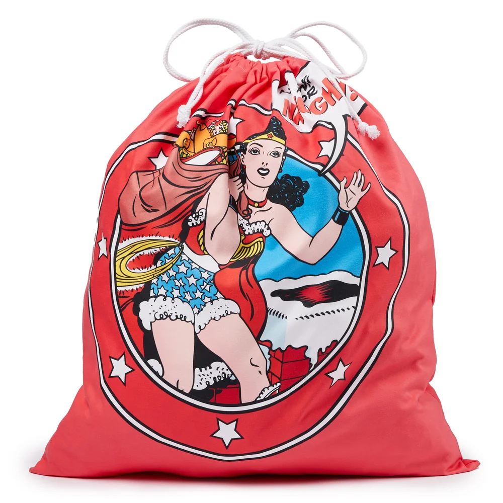 Wonder Woman No Time For Naughty Christmas Santa Sack Afbeelding 1