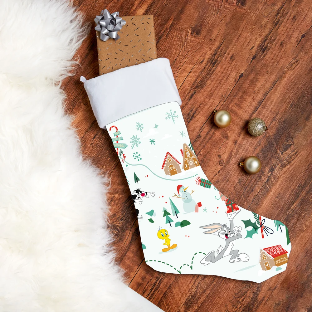 Looney Tunes Xmas Wishin' You Happy Holidays Christmas Stocking Afbeelding 1