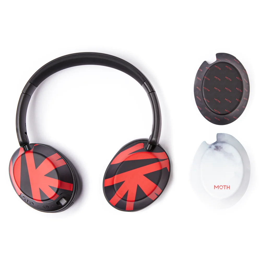 MOTH Red Dash Over-Ear Headphones & Caps Afbeelding 1