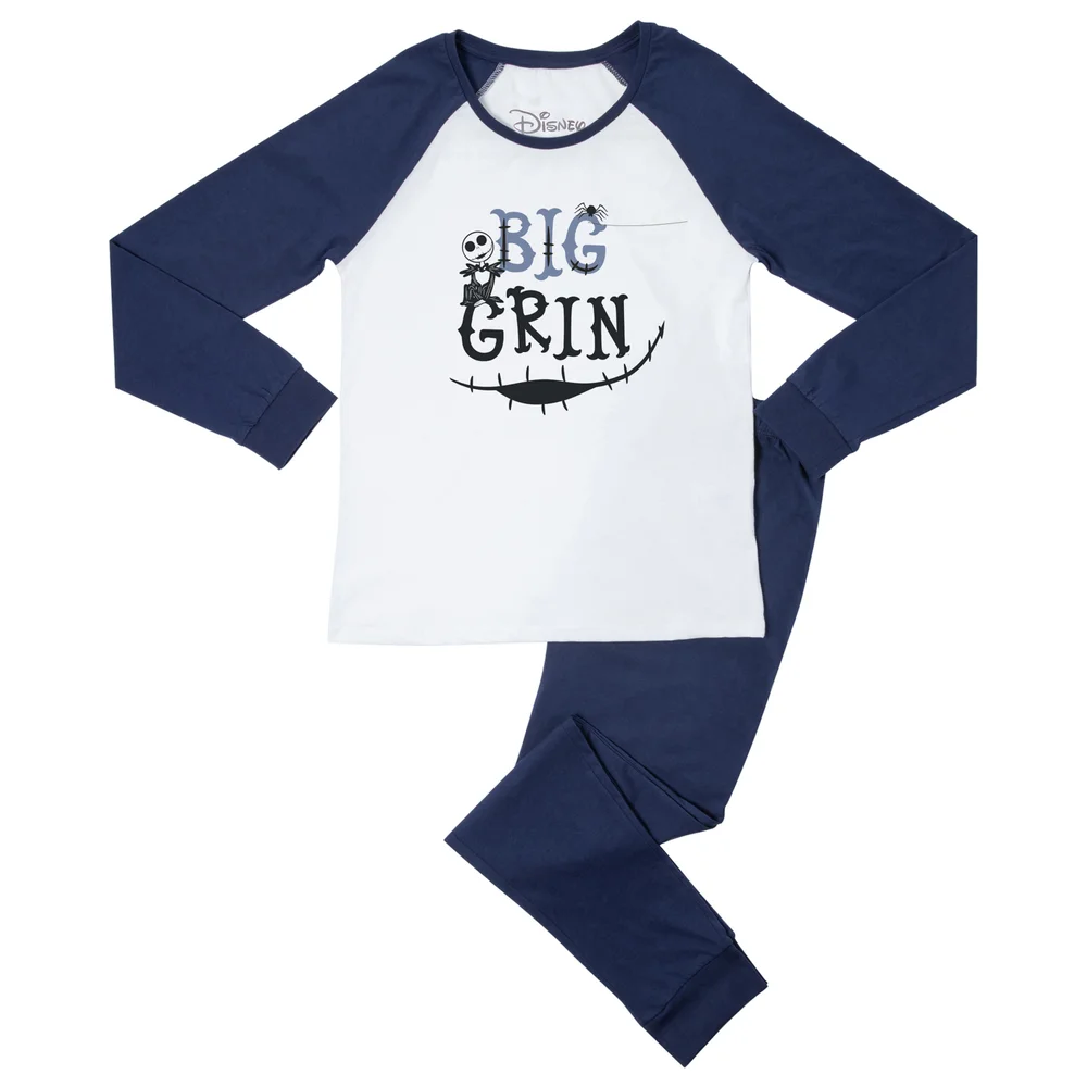 Disney Big Grin Women's Pyjama Set - Navy White - S Afbeelding 1