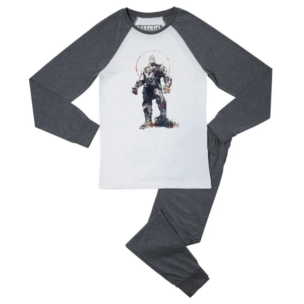 Marvel Thanos Men's Pyjama Set - Grey White - S Afbeelding 1