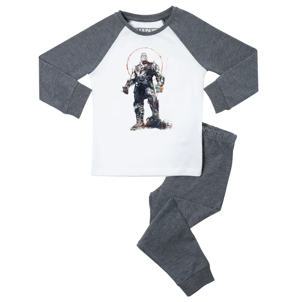 Marvel Thanos Kids' Pyjamas - Grey White - 98/104 (3-4 jaar) Afbeelding 1