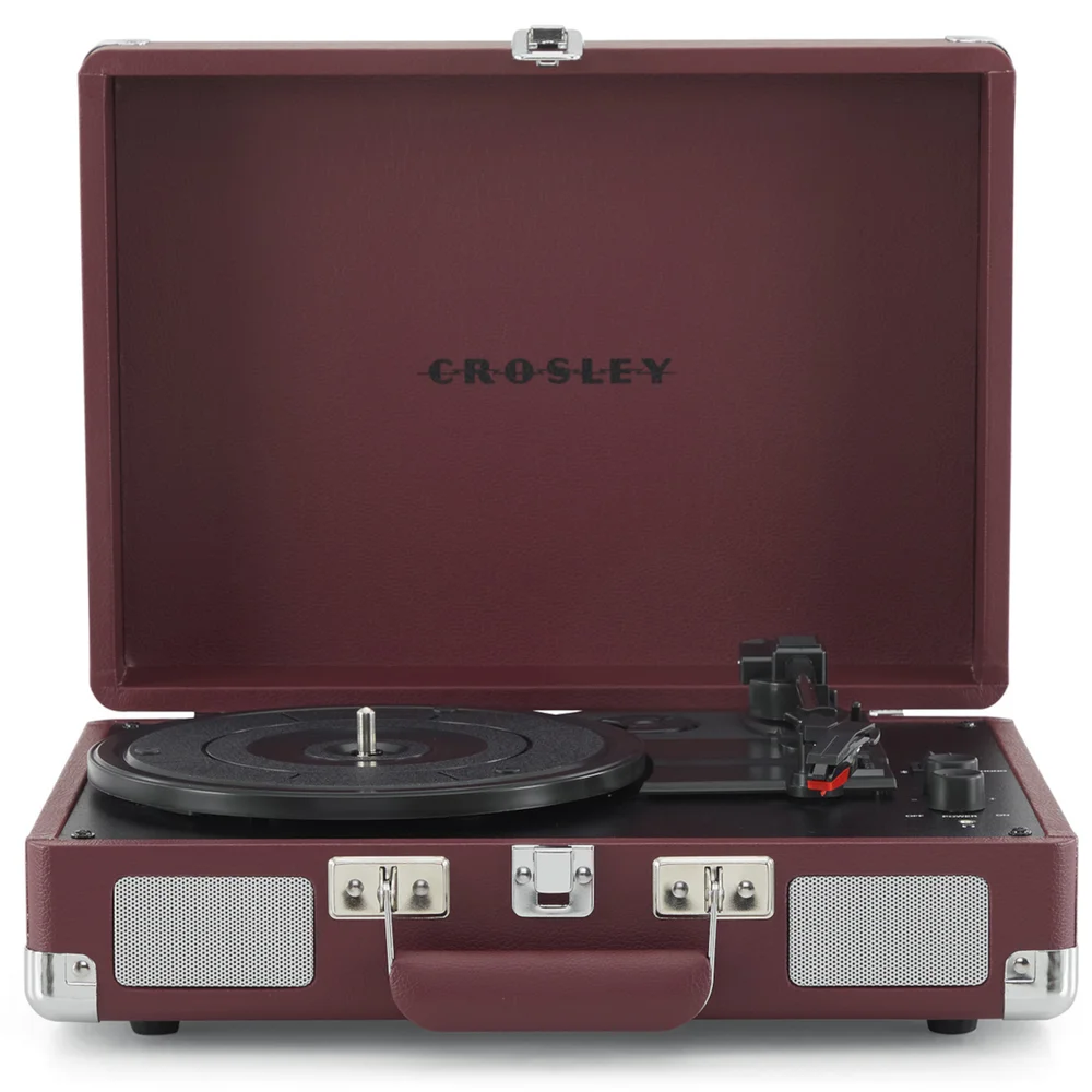 Cruiser Plus Deluxe Portable Turntable - With Bluetooth Output - Burgundy Afbeelding 1