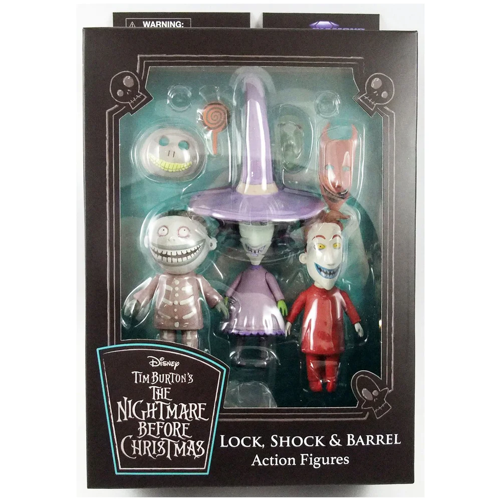 Diamond Select Nightmare Before Christmas Lock, Shock, and Barrel Action Figure Afbeelding 1