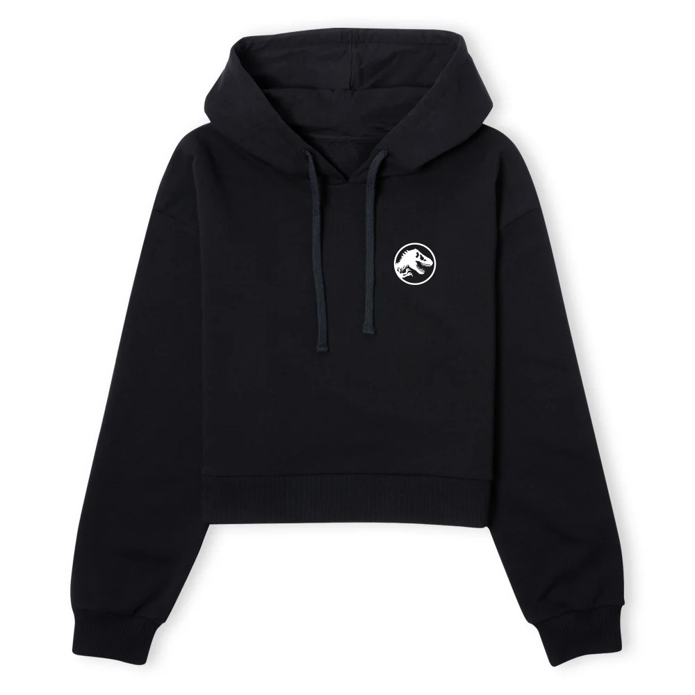 Jurassic Park Evergreen Ranger Logo Women's Cropped Hoodie - Black - XS - Zwart Afbeelding 1