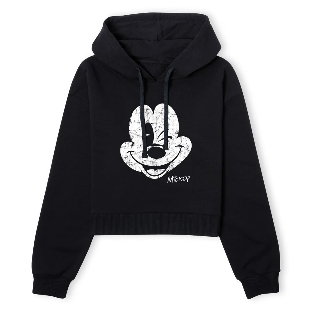Mikey Mouse Women's Cropped Hoodie - Black - XS - Zwart Afbeelding 1