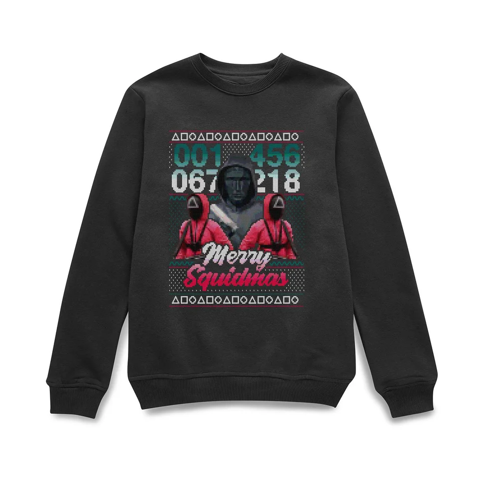 Squid Game Merry Squidmas Unisex Christmas Jumper - Black - S Afbeelding 1