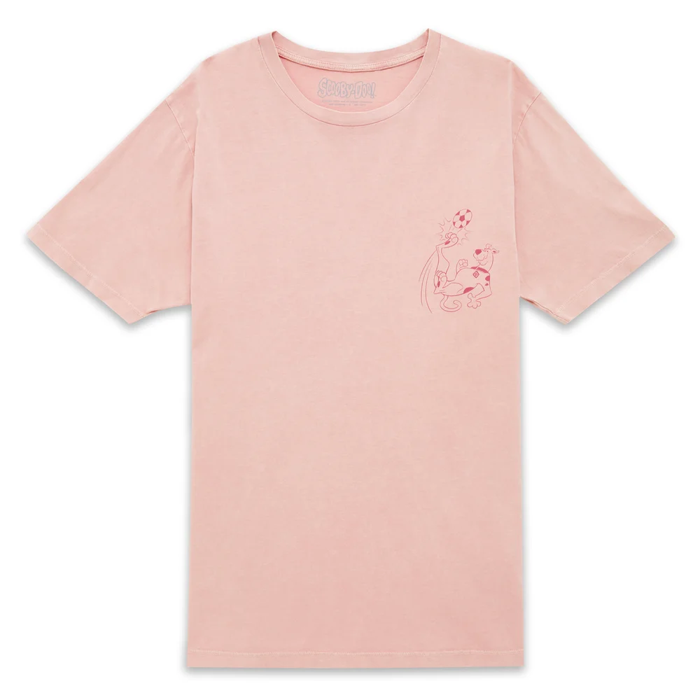 Scooby Doo Soccer Scooby Unisex T-Shirt - Pink Acid Wash - S Afbeelding 1