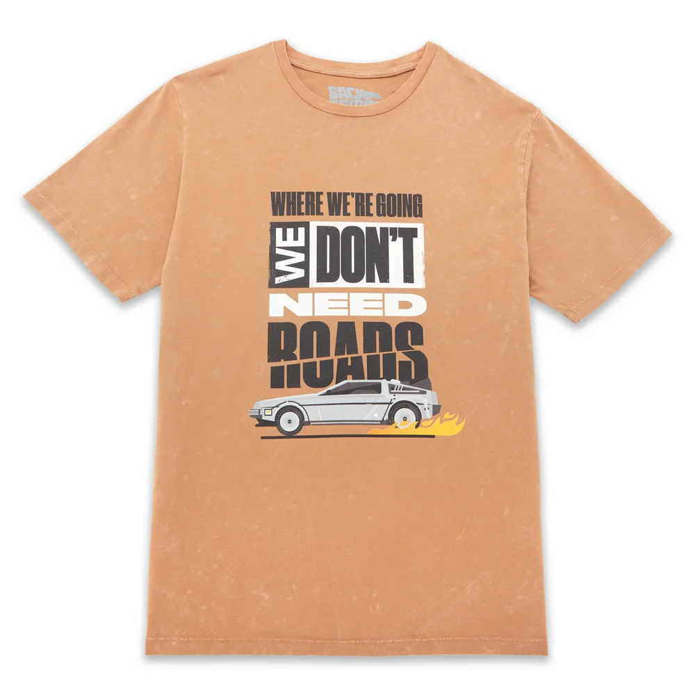 Back to the Future Where We're Going We Don't Need Roads Unisex T-Shirt - Tan - L Afbeelding 1