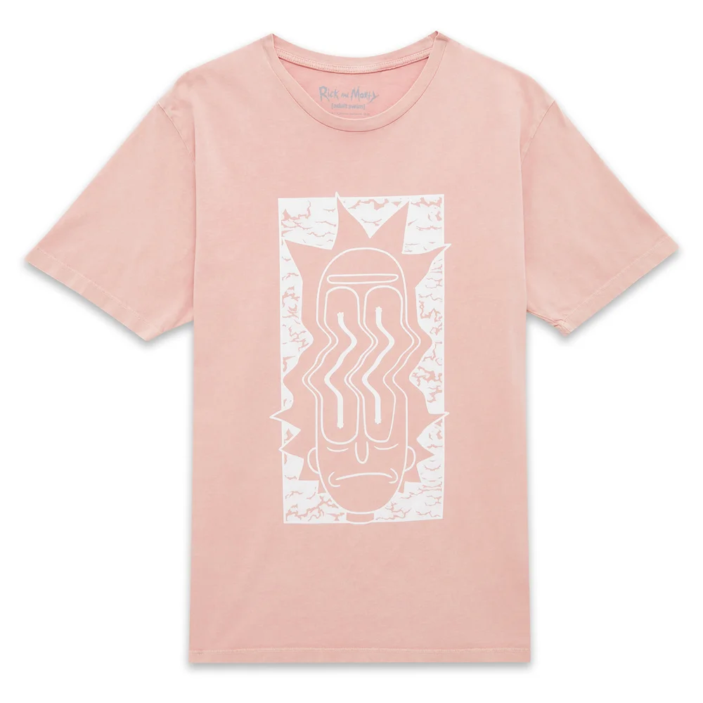 Rick and Morty Warped Unisex T-Shirt - Pink Acid Wash - S Afbeelding 1