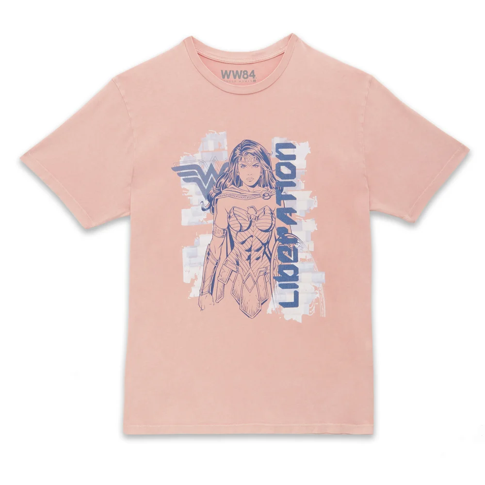 Wonder Woman Liberation Unisex T-Shirt - Pink Acid Wash - S Afbeelding 1