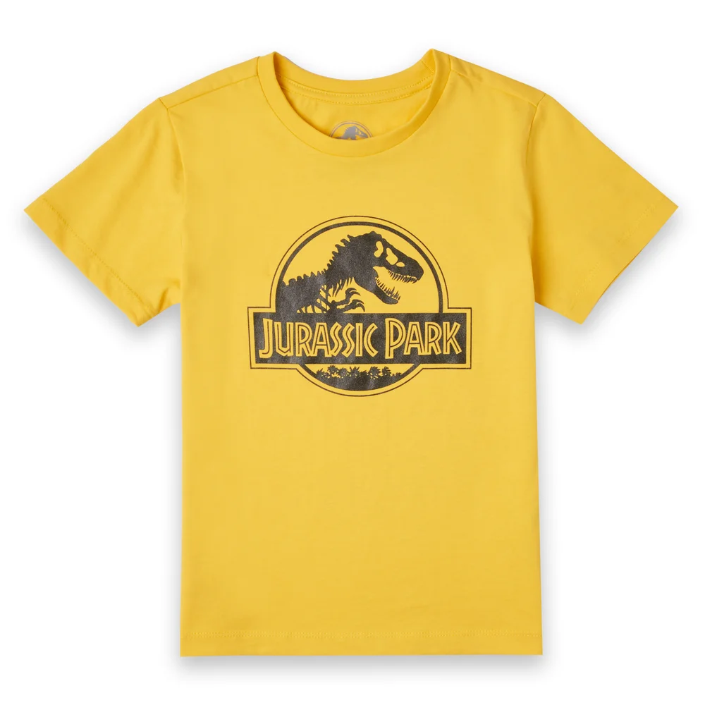 Jurassic Park Metallic Print Logo Kids' T-Shirt - Yellow - 110/116 (5-6 jaar) Afbeelding 1