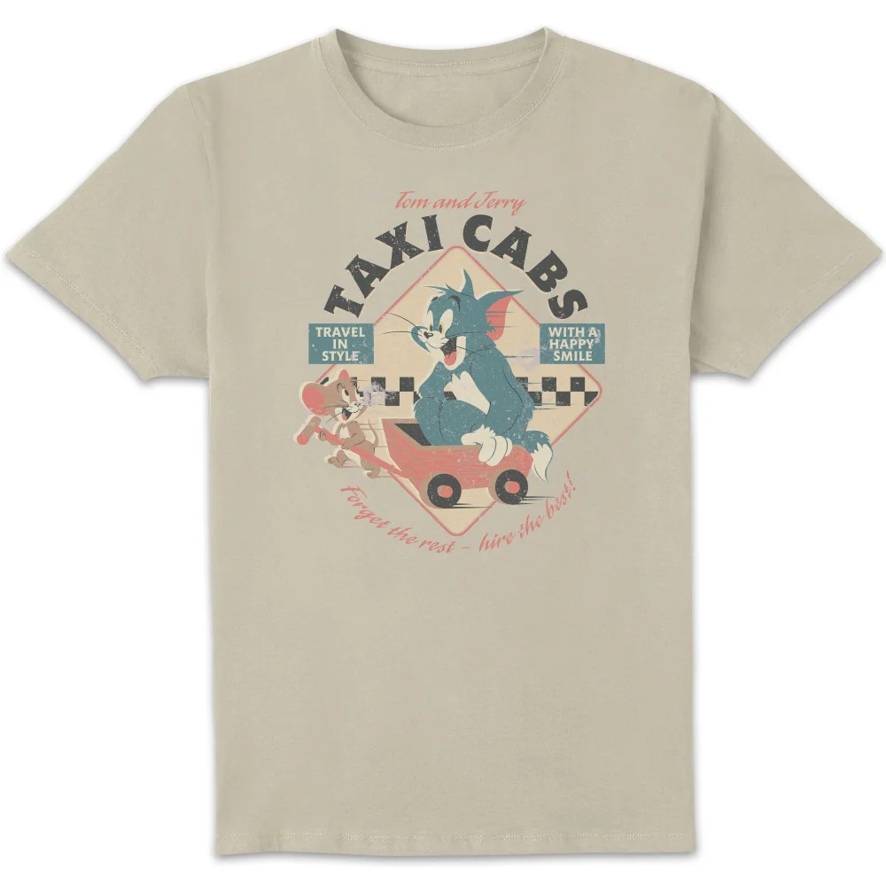 Tom & Jerry Taxi Cabs Unisex T-Shirt - Vintage Cream - S Afbeelding 1