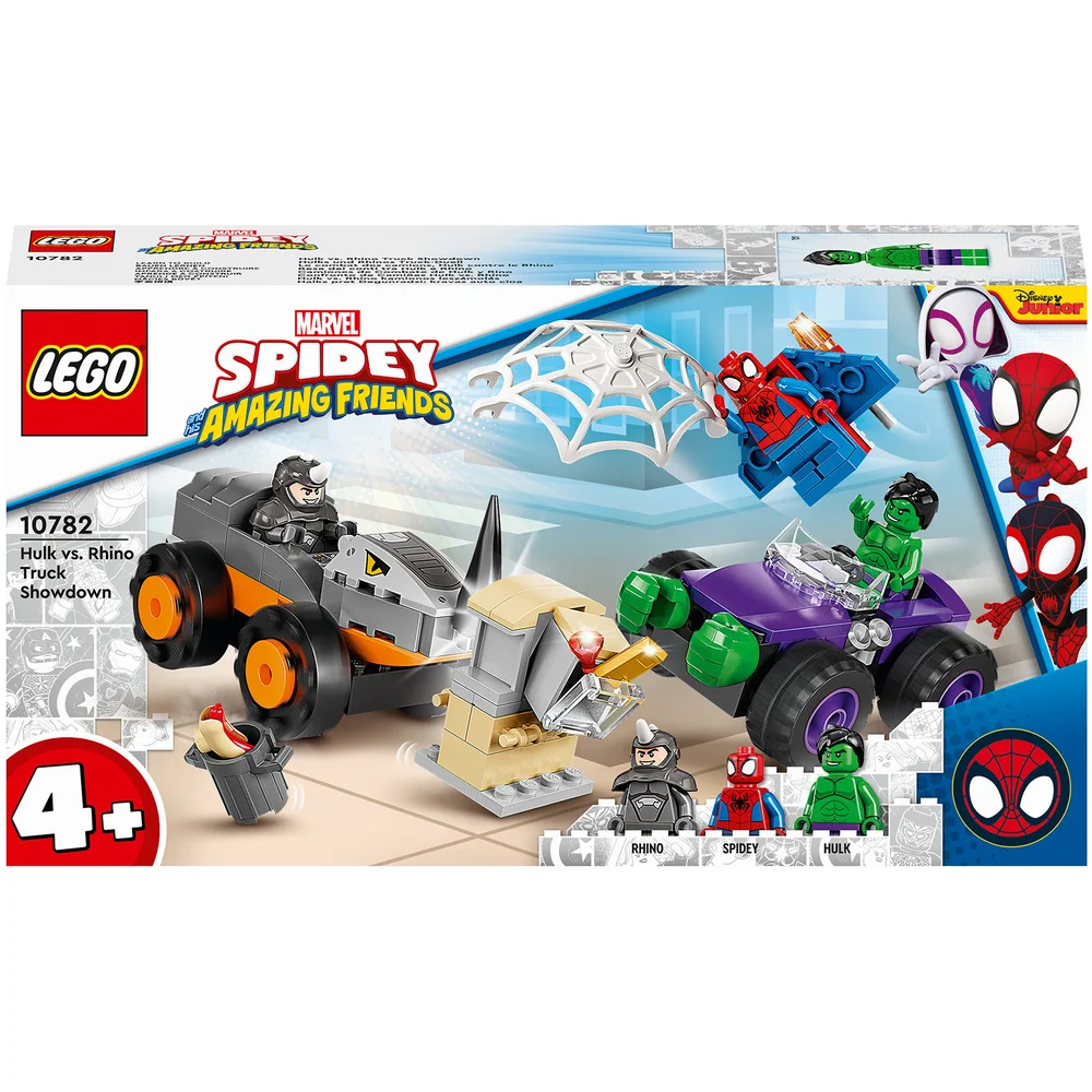 LEGO 10782 Marvel Spidey and His Amazing Friends Hulk vs. Rhino Truck Duel, Monstertruckspeelgoed voor Kinderen vanaf 4 Jaar Afbeelding 1