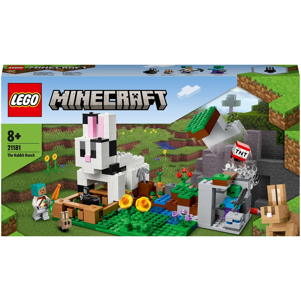 LEGO 21181 Minecraft De Konijnenhoeve, Speelgoed voor Kinderen van 8+ Jaar met Temmer-, Zombie- en Dierenfiguren Afbeelding 1