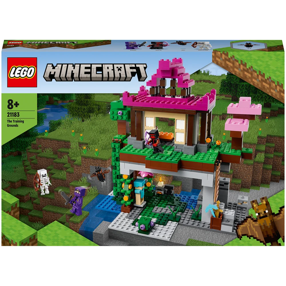 LEGO 21183 Minecraft De Trainingsplaats, Speelgoedgrot en -Huis voor Kinderen van 8+, met Skelet, Ninja, Schurk en Vleermuis Afbeelding 1