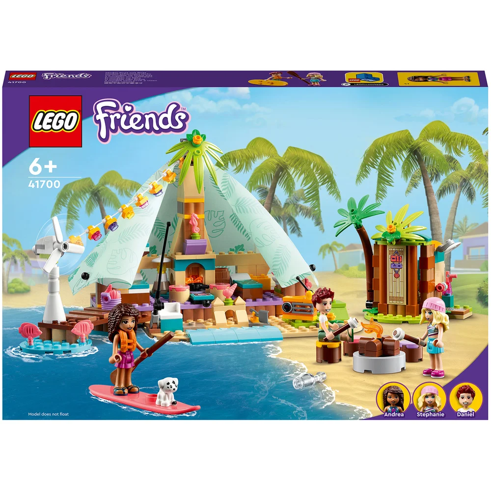 LEGO 41700 Friends Strand Glamping Campingset, Speelgoed voor Jongens en Meisjes van 6+ Jaar met 3 Mini Poppetjes Afbeelding 1