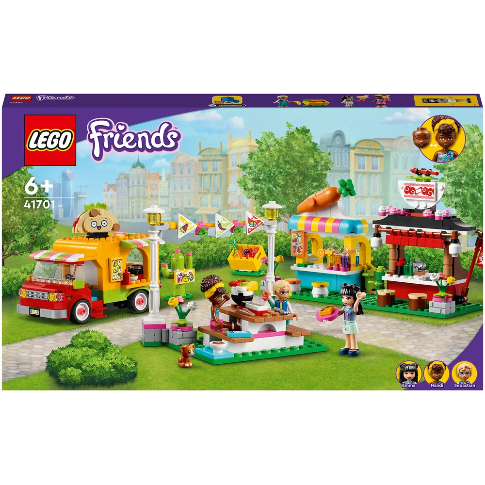 LEGO 41701 Friends Streetfoodmarkt met Tacotruck en Smoothiebar, Creatief Speelgoed voor Kinderen van 6+ Jaar Afbeelding 1