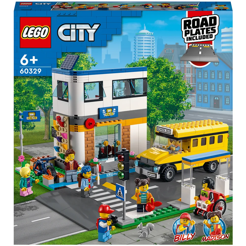 LEGO 60329 City Schooldag, met Speelgoedbus, Klaslokalen en Wegenplaten, Adventures-set, Speelgoed voor Kinderen vanaf 6 Jaar Afbeelding 1