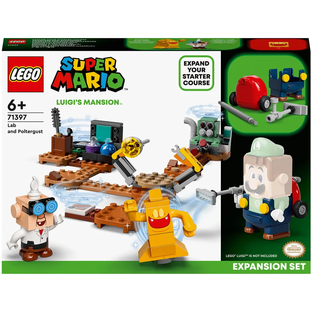LEGO 71397 Super Mario Uitbreidingsset: Luigi's Mansion-lab en Spookzuiger met Gouden Spookfiguur, Creatief Speelgoed vanaf 6+ Afbeelding 1