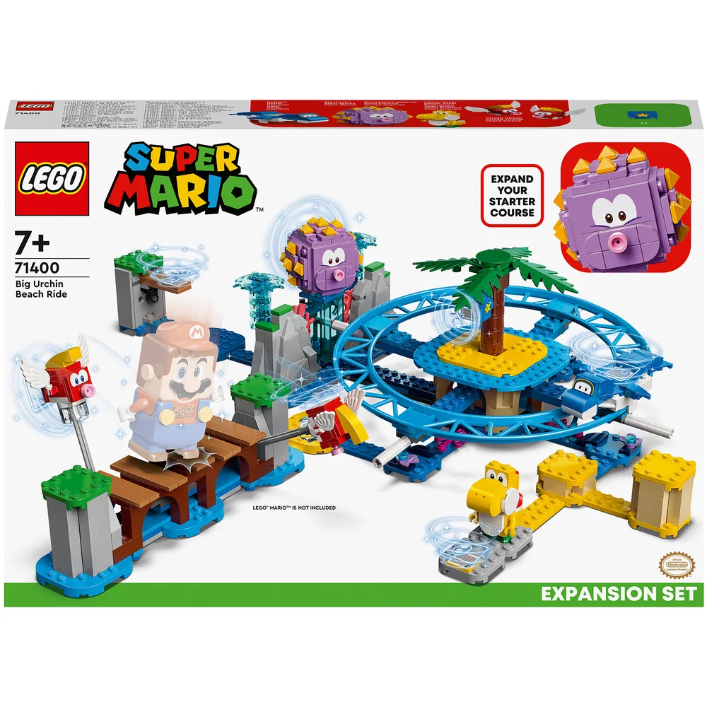 LEGO 71400 Super Mario Uitbreidingsset: Reuzen-Urchins Strandattractie met Yoshi, Cheep-Cheeps en Dolfijn, Kinderen van 7+ Afbeelding 1