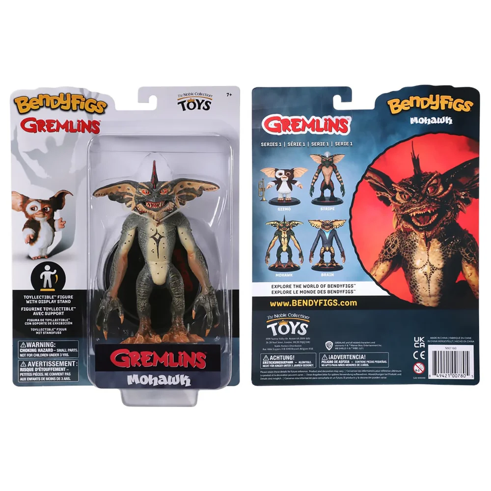 Noble Collection Gremlins Mohawk BendyFig 6 Inch Action Figure Afbeelding 1