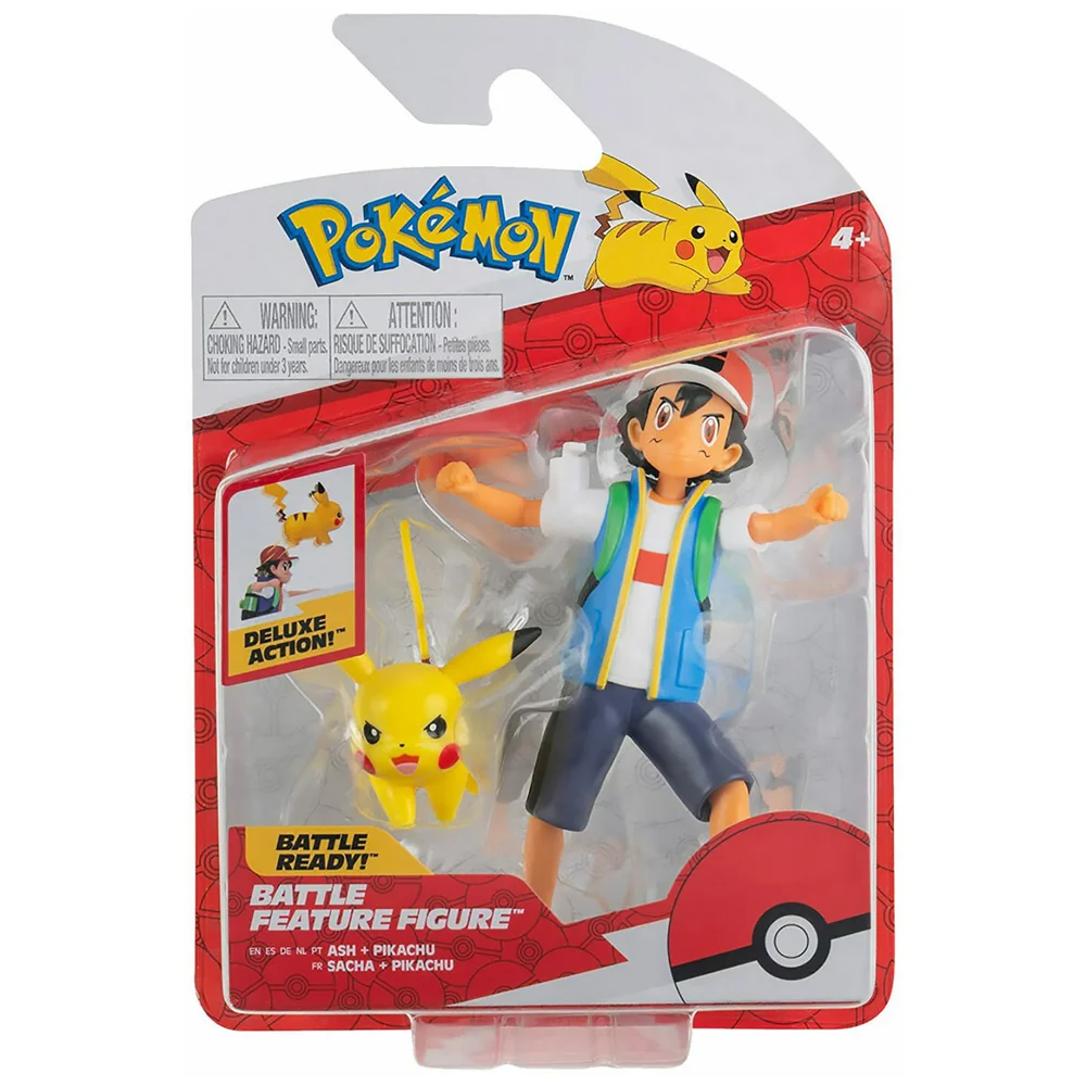 Pokémon Pikachu and Ash Ketchum Battle Ready Figure 2 Pack Afbeelding 1