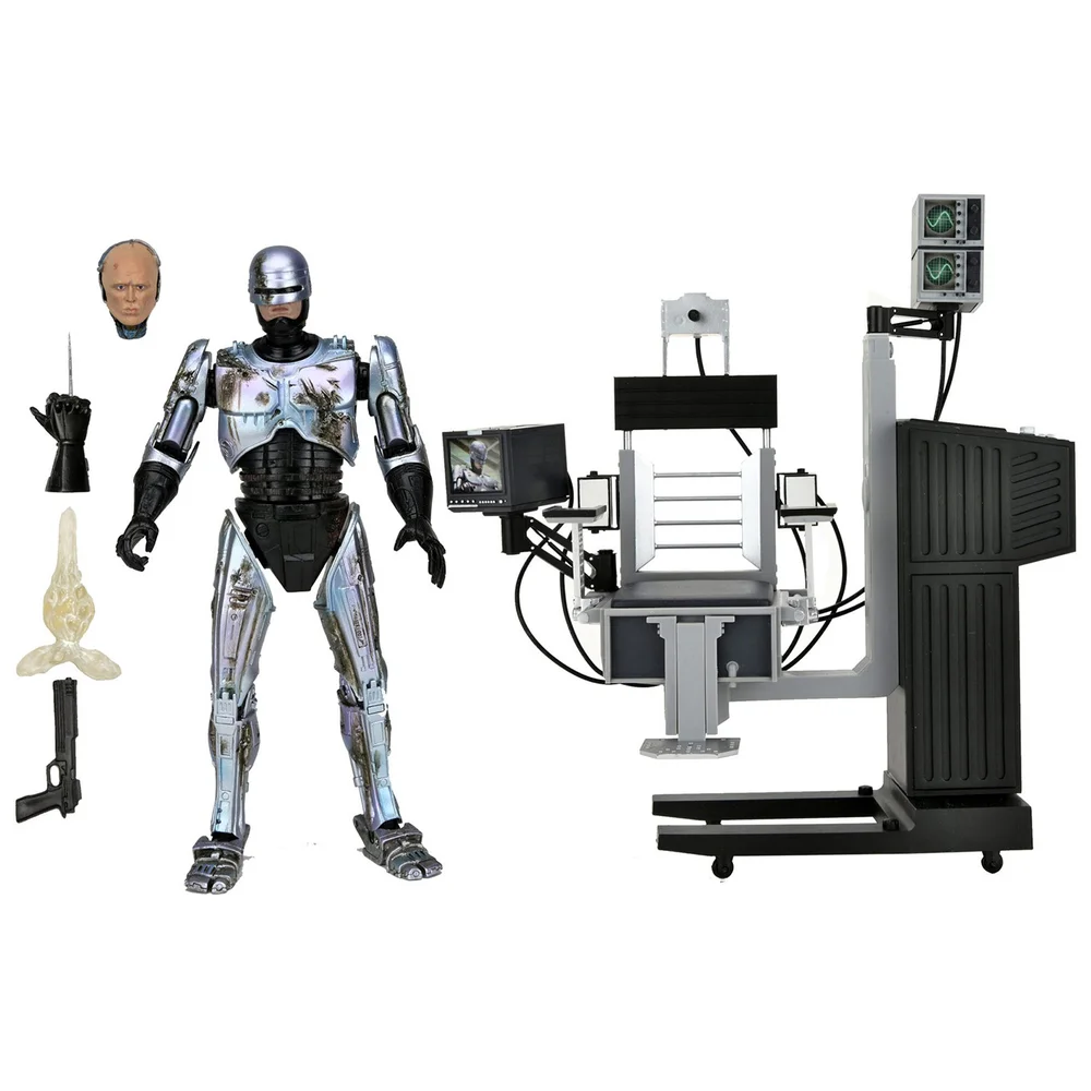 NECA Robocop Battle Damaged Robocop with Chair Ultimate 7 Inch Action Figure Afbeelding 1