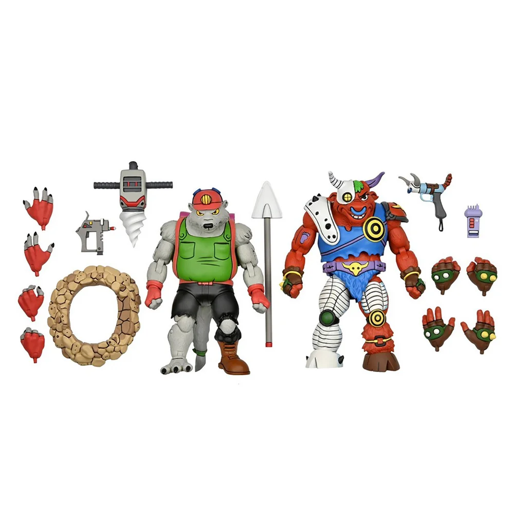 TMNT Cartoon Dirtbag and Groundchuck 2-Pack 7 Inch Scale Action Figures Teenage Mutant Ninja Turtles Afbeelding 1