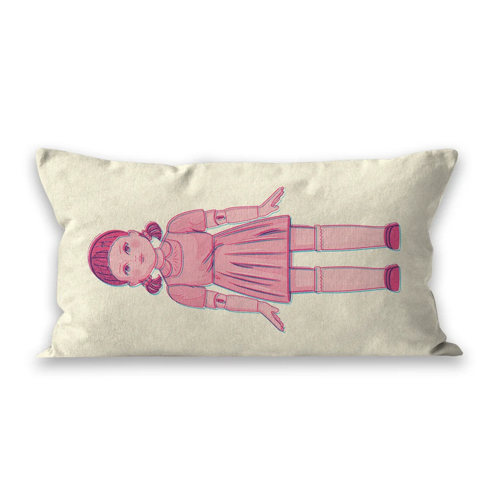 Squid Game Doll Glitch Rectangular Cushion - 30x50cm - Soft Touch Afbeelding 1