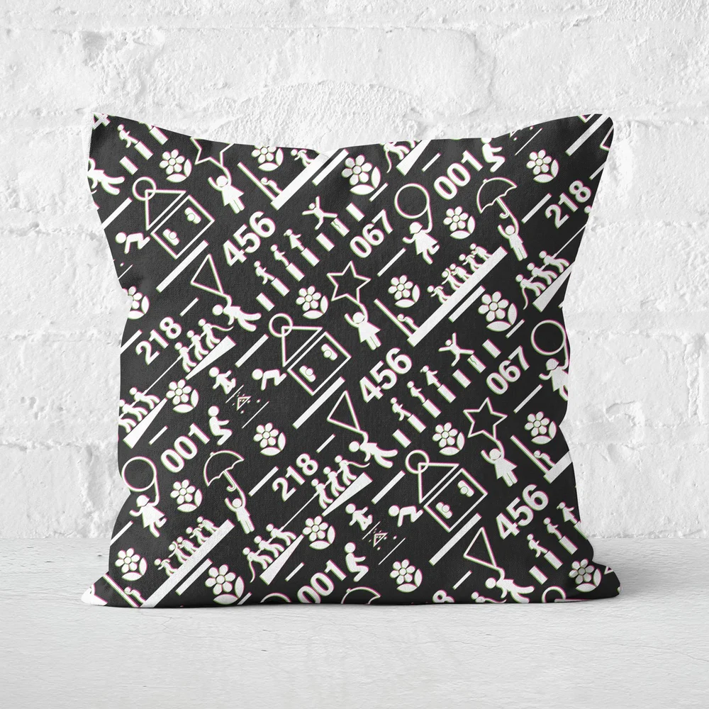 Squid Game Games Glitch Square Cushion - 40x40cm - Soft Touch Afbeelding 1
