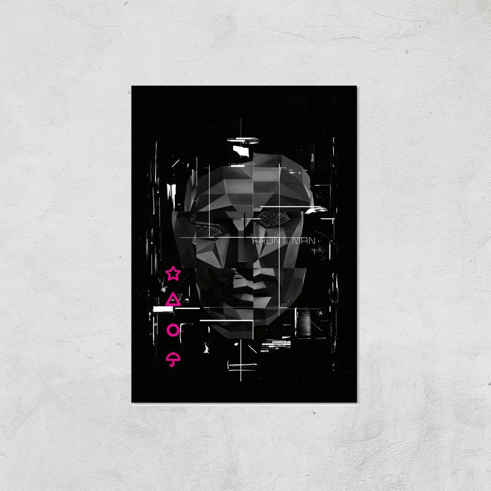 Squid Game Front Man Glitch Giclee Art Print - A4 - Print Only Afbeelding 1