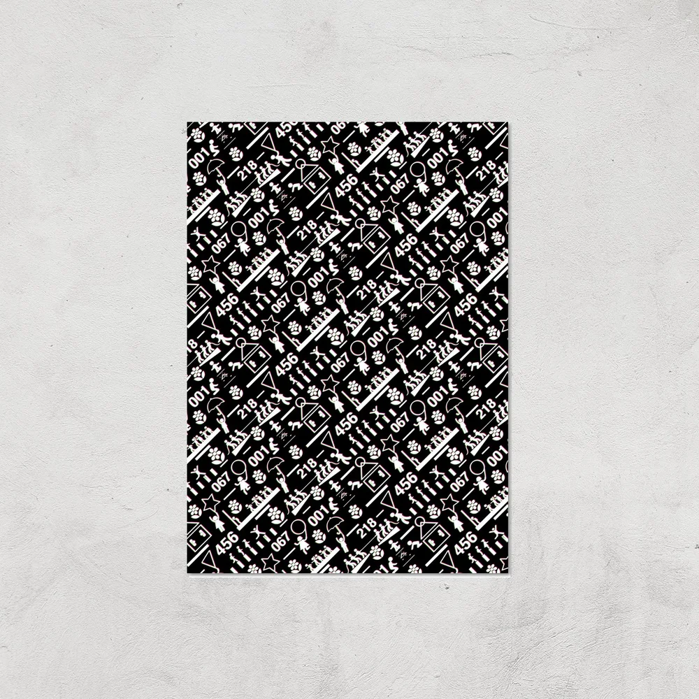 Squid Game Games Glitch Giclee Art Print - A4 - Print Only Afbeelding 1