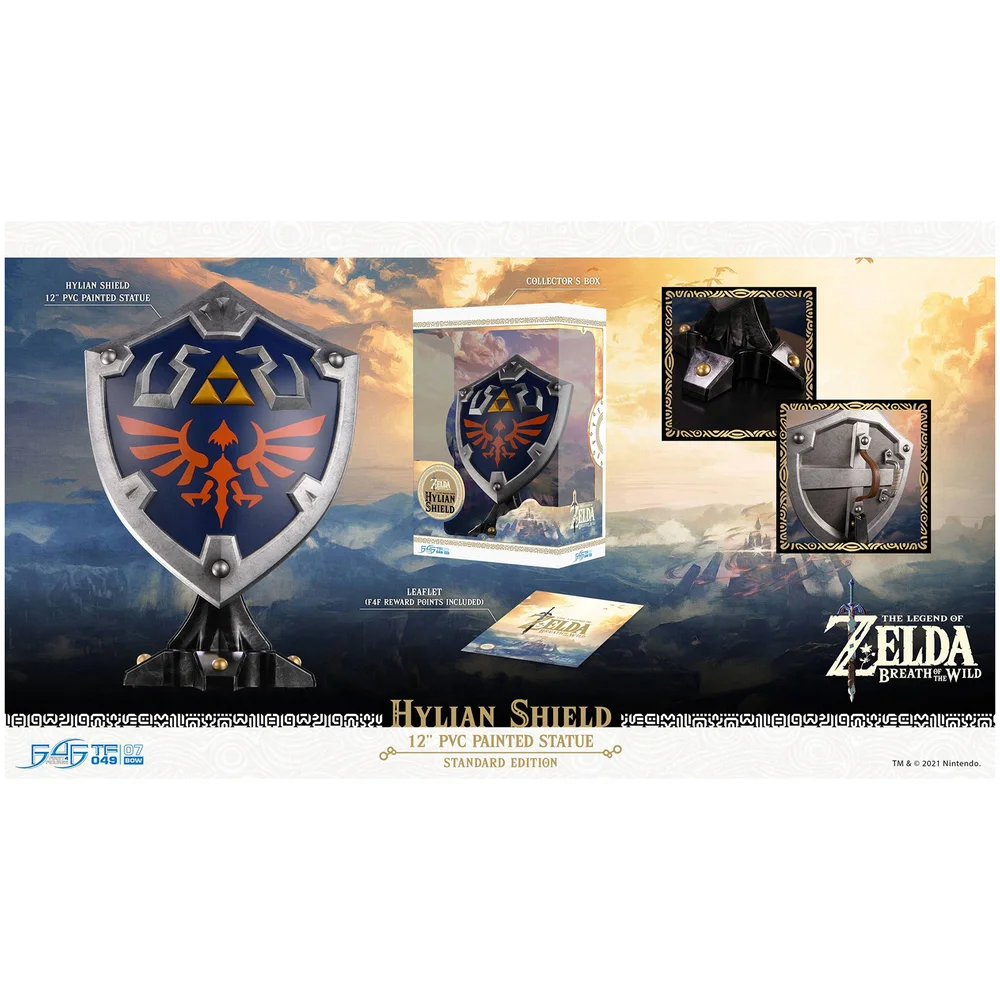 First 4 Figures Legend of Zelda Breath of the Wild PVC Statue Hylian Shield Standard Edition 29 cm Afbeelding 1