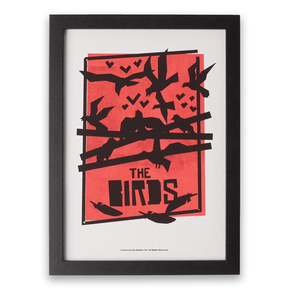 Hitchcock The Birds Abstract Giclee Poster - A4 - Print Only Afbeelding 1
