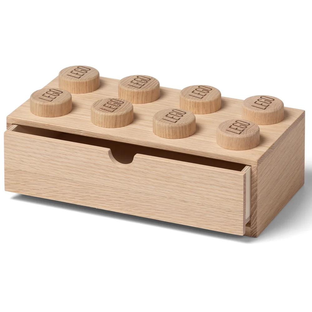 LEGO Storage 2x4 Wooden Desk Drawer (Hand Made From Red Oak) - Soap Treated Afbeelding 1