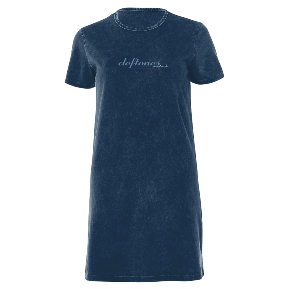Deftones Around The Fur Women's T-Shirt Dress - Navy Acid Wash - XXL Afbeelding 1
