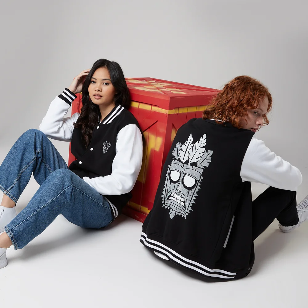 Crash Bandicoot Tiki Varsity Jacket - Zwart/Wit - S Afbeelding 1
