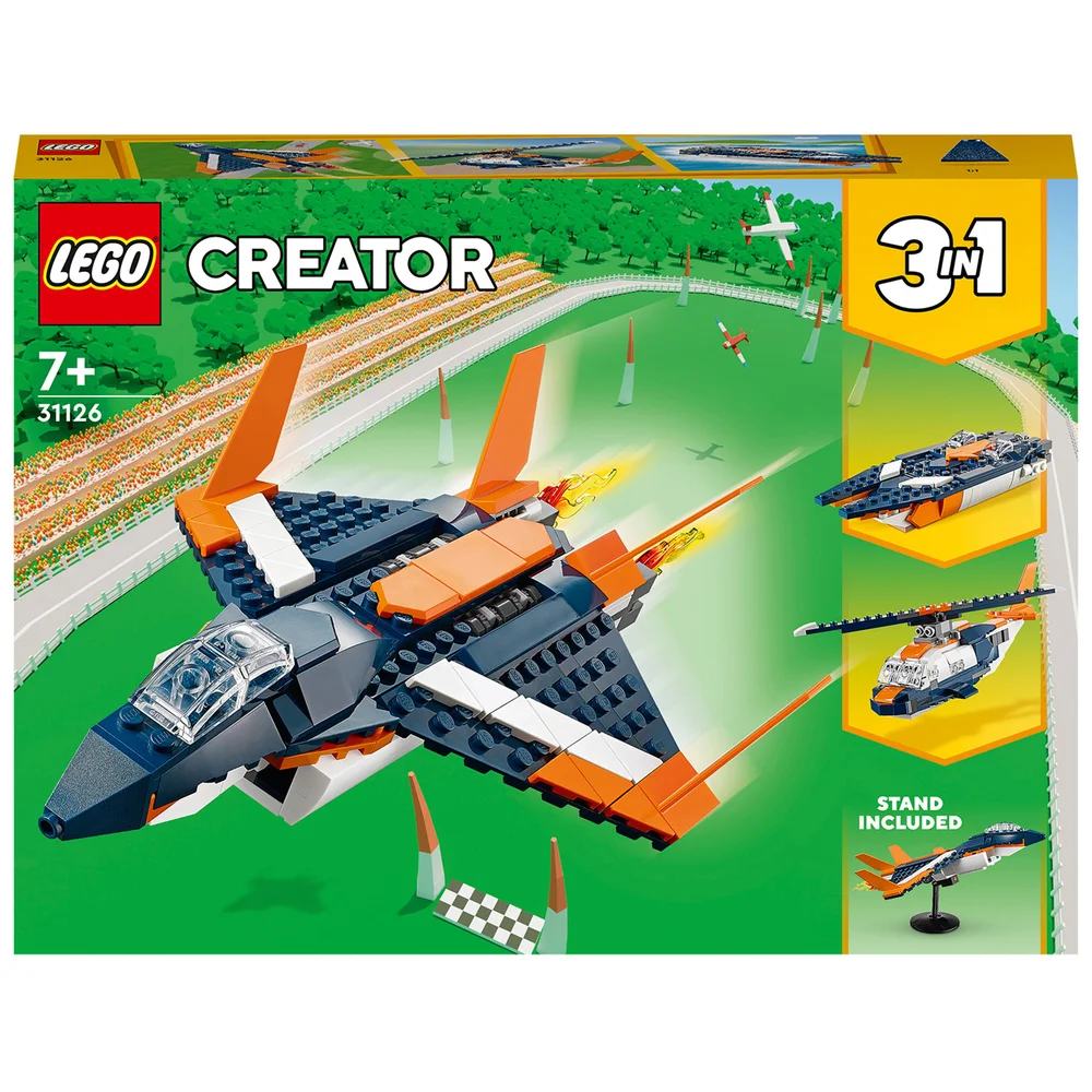 LEGO Creator: 3 in 1 Supersonic Jet, Helicopter & Boat Toy (31126) Afbeelding 1