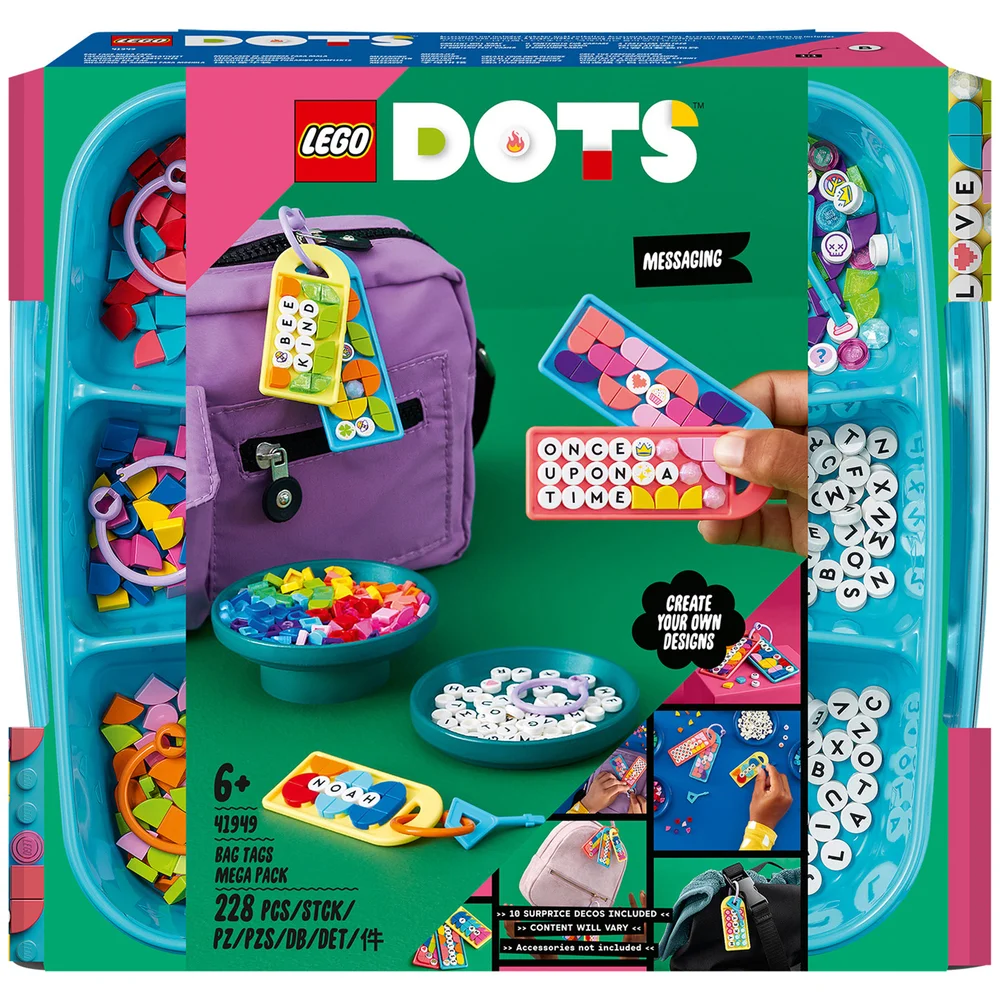 LEGO DOTS: Bag Tags Mega Pack Messaging 5 in 1 Craft Set (41949) Afbeelding 1
