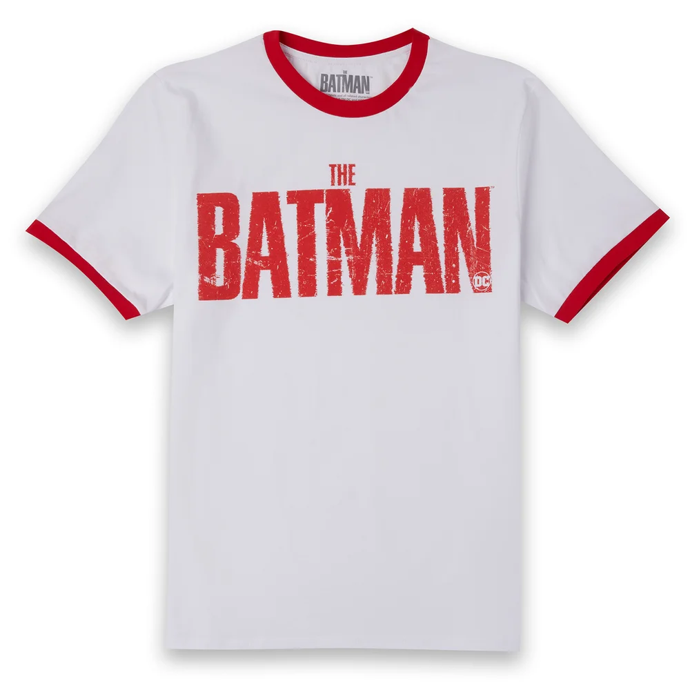 The Batman Core Logo Unisex Ringer T-Shirt - White/Red - S Afbeelding 1