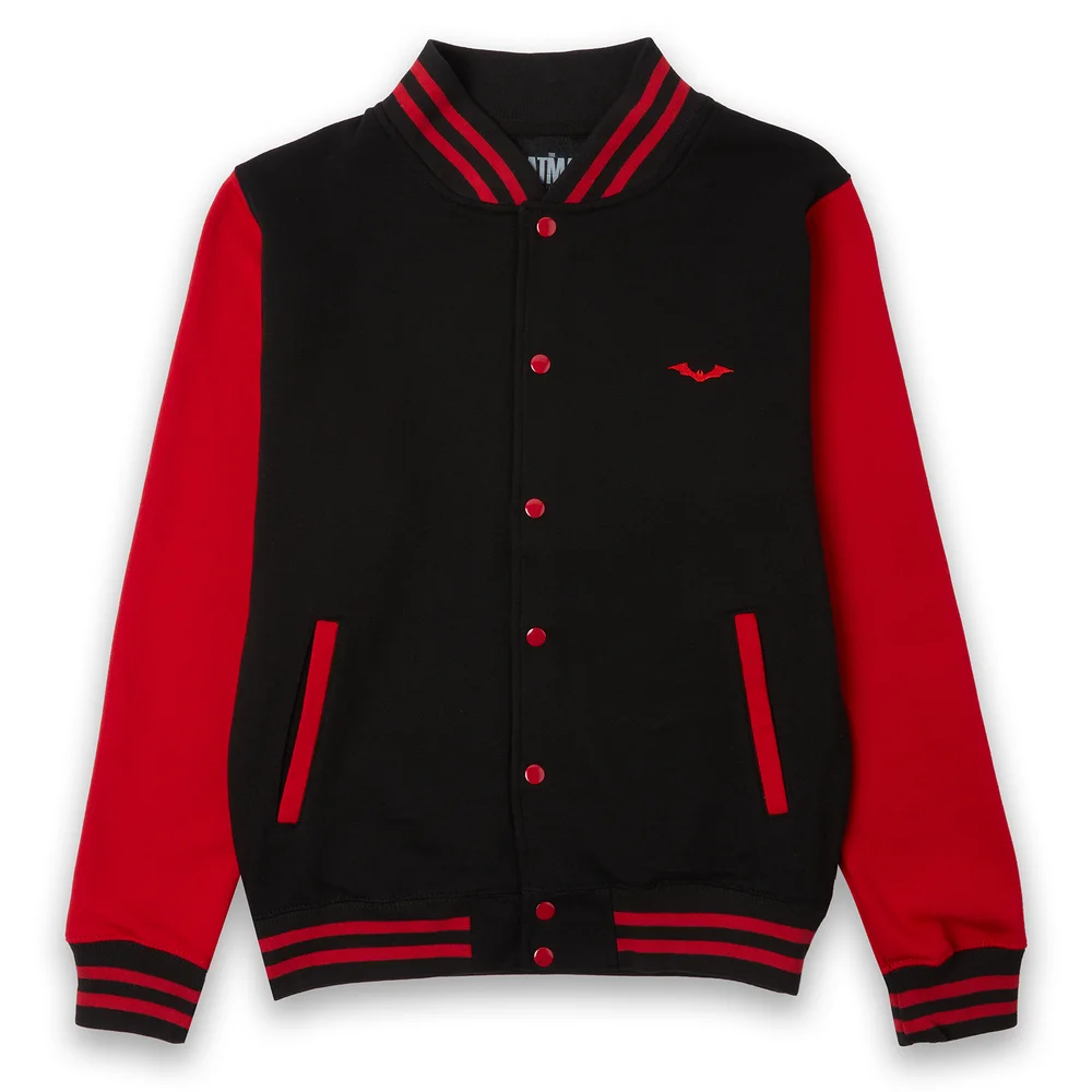 The Batman The Bat Embroidered Varsity Jacket - Black/Red - S Afbeelding 1