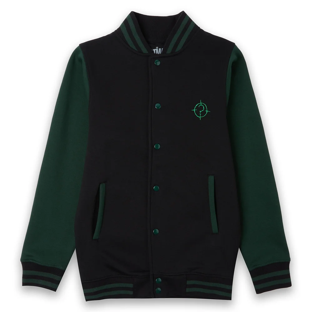 The Batman Unmask The Truth Embroidered Varsity Jacket - Black/Green - L Afbeelding 1