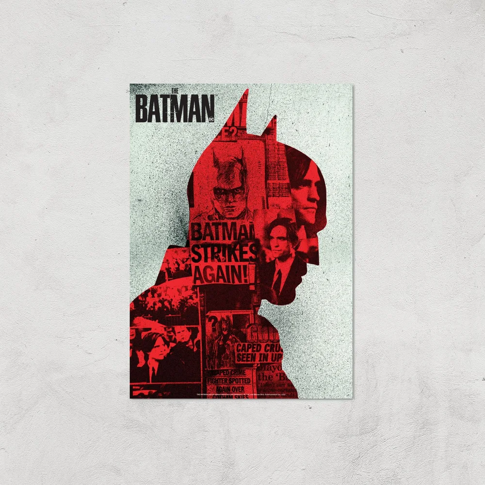 The Batman Silhouette Giclee Art Print - A4 - Print Only Afbeelding 1