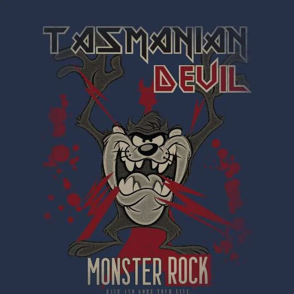 Looney Tunes Tasmanian Devil Monster Rock Hoodie - Navy