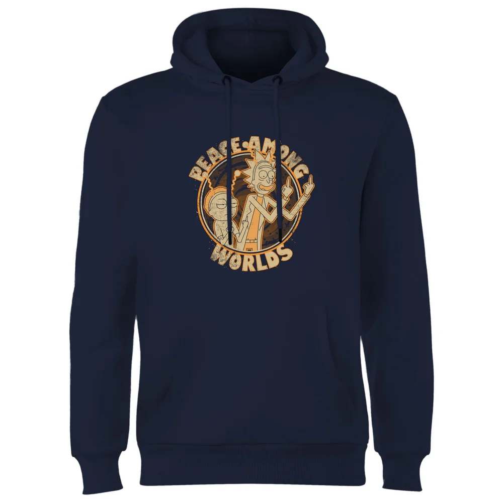 Rick and Morty Peace Among Worlds Hoodie - Navy - M Afbeelding 1